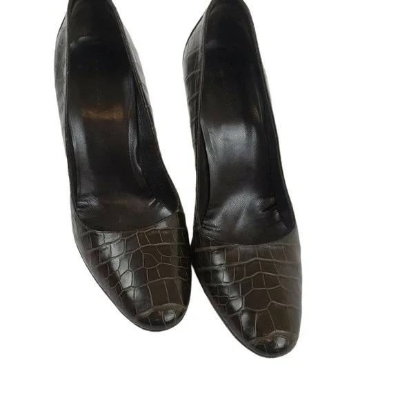 Balenciaga Brown Alligator/Leather Woman's 4" Heel Size 40 = US 10 - Picture 7 of 12